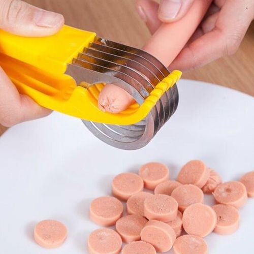 Trancheur De Bananes En Acier Inoxydable, Accessoires De Cuisine, Trancheur De Saucisses De Fruits Et Légumes, Coupe-Fruits, Salade De Concombre, Outils De Cuisine 1 Pièce