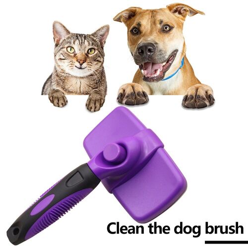 Brosse À Poils De Chien Autonettoyante, Outil De Peigne À Aiguille De Toilettage, Une Touche, Tondeuse Adaptée À Divers Types D'épilation D'animaux