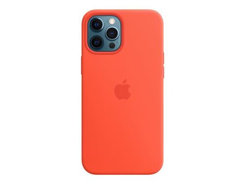 Apple - Coque de protection pour téléphone portable - avec MagSafe - silicone - orange électrique - pour iPhone 12 Pro Max