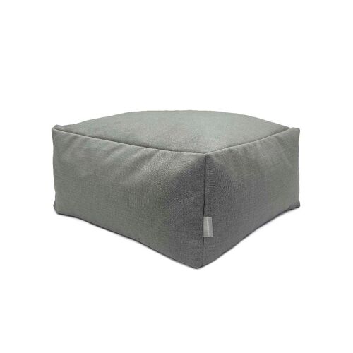 Pouf amovible en coton 50x50x25 cm gris