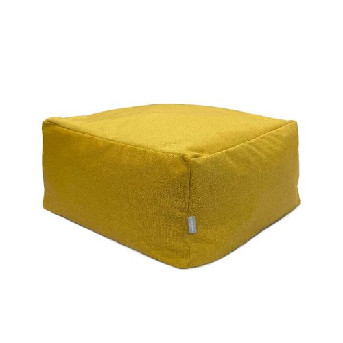 Pouf Amovible En Coton 50x50x25 Cm Jaune
