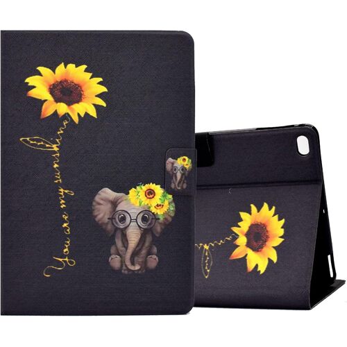 Coque Libro Étui Pour Apple Ipad 9.7"" 2017 2018 / Ipad Air 2013 / Ipad Air 2 2014 Tablette Housse Cover Protection Étuis Avec Pu Cuir Et Stand Éléphant De Marguerite