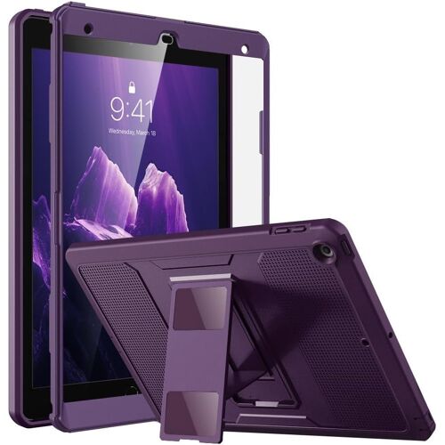 Housse Compatible Avec New Ipad 9ème Génération 2021 / Ipad 8ème Génération 2020 / Ipad 7ème Génération 2019, Étui Robuste Toute Protection Compatible Avec Ipad 10.2"" Tablette, Violet Foncé