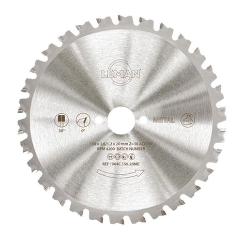 LEMAN Lame de scie circulaire fine HM pour le métal - LSC.964C.ME - 150 mm - 20 mm - 1.6 mm - 30 dents