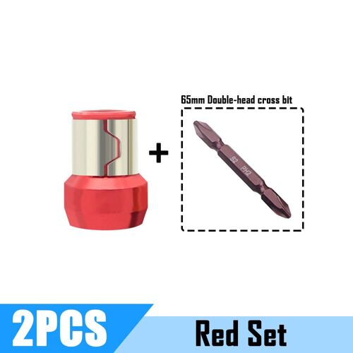 Ensemble rouge 1 - Porte embout magnétique en alliage, anneau magnétique électrique, embout de tournevis pour foret Phillip, Anti Corrosion, outil à anneau magnétique puissant