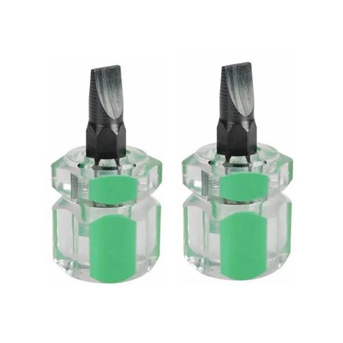 2pc vert - Mini tournevis Phillips, court, petit, fendu, kit'outils de garde boue, fendu, fendu, plat, tête cruciforme