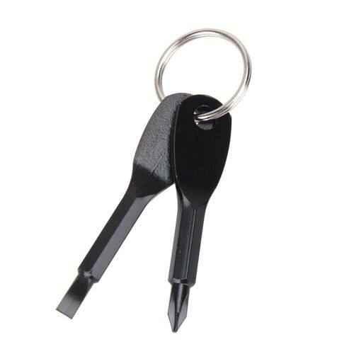Noir - Jeu de tournevis à clé portable avec porte clés, mini outil de poche multifonctionnel extérieur, porte clés en acier inoxydable, Pet5.0