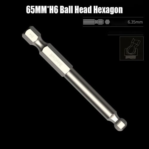 65 mm x H6 - Embout de tournevis à six pans creux à tête sphérique