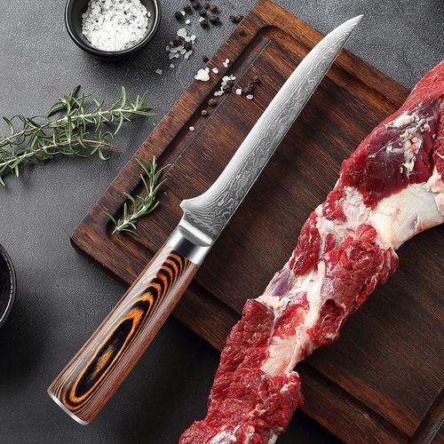 Xituo Couteaux Santoku 5 Pouces, Couteaux Multifonctionnels En Acier Inoxydable Damas Couteau De Cuisine Couteau À Fruits Couteaux De Cuisine Pour Sushi