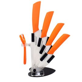 Orange - Findking Couteau De Cuisine De Qualité, Ensemble De Couteaux En Céramique Éplucheur Avec Couteaux À Lame Noire, Outils De Cuisine