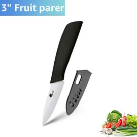 3inch Noir - Ensemble De Couteaux De Chef En Céramique Opaque, Tranchage De Fruits, Utilitaire, Blanc, Contre Indiqué, Lame En Cone, Poignée Colorée, Cuisine