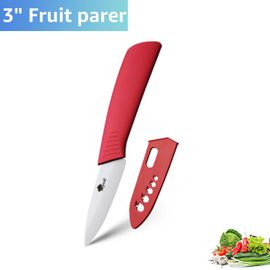 3 Pouces Rouge - Ensemble De Couteaux De Chef En Céramique Opaque, Tranchage De Fruits, Utilitaire, Blanc, Contre Indiqué, Lame En Cone, Poignée Colorée, Cuisine
