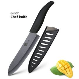 Couteau De Balck De 6 Pouces - Couteaux En Céramique Pour Cuisine, Chef, Zircone Noire, Lame En Céramique, Couteau Simple, Manche 4 Couleurs, Outils De Cuisine Japonaise