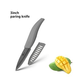 Couteau Gris De 3 Pouces - Couteaux En Céramique Pour Cuisine, Chef, Zircone Noire, Lame En Céramique, Couteau Simple, Manche 4 Couleurs, Outils De Cuisine Japonaise