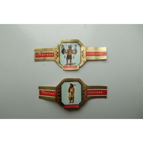 2 Bagues De Cigare Cogétama - Vie Des Indiens N° 3 Et 10/24