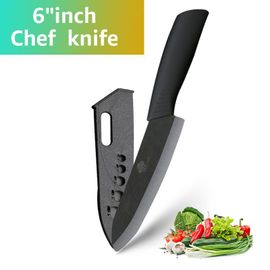 6 Pouces Noir - Ensemble De Couteaux En Céramique, Couteau De Chef Utilitaire Pour Trancher Les Fruits, Couteau De Cuisine Tranchant En Zircone Noire Antirouille Avec Gaine