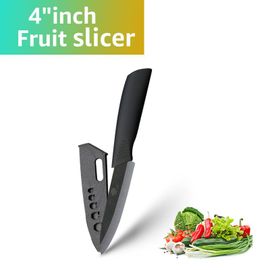 4 Pouces Noir - Ensemble De Couteaux En Céramique, Couteau De Chef Utilitaire Pour Trancher Les Fruits, Couteau De Cuisine Tranchant En Zircone Noire Antirouille Avec Gaine