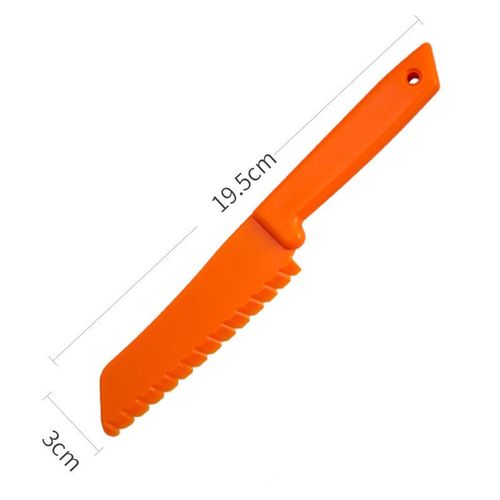Orange - Couteau De Cuisine En Dents De Scie Pour Enfants, Chef De Cuisine En Plastique Pour Tout-Petits, Couteaux De Cuisine Pour Trancher Les Fruits Et Légumes