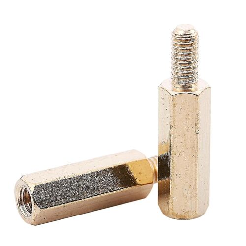 50 Pcs M3 3mm Male Female Brass Pcb Spacer Hex Stand-off Pillar 20mm-dt