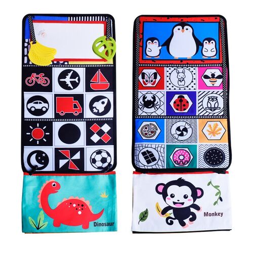 Miroir Bébé Eveil Avec Livre Noir Et Blanc En Tissu Montessori Noir Et Blanc Jouets Sensoriels Jouets De Miroir De Temps De Ventre Pour Bébé Enfant 0-12 Mois