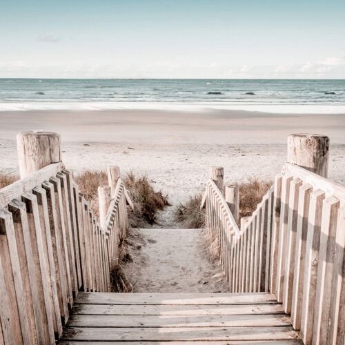 Tableau sur toile Escalier de Plage 30x30 cm