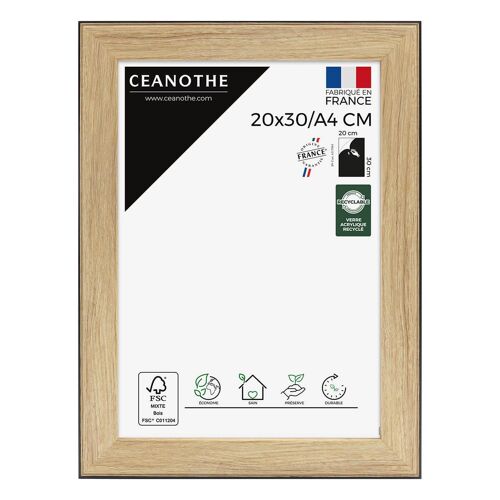 Cadre photo Newton bois noir 20x30 cm