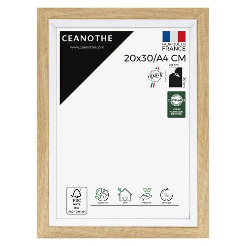 Cadre photo Actual bois blanc 20x30/A4 cm