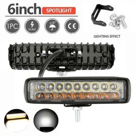 Barre Lumineuse De Travail Led Universelle, Budgétaire De Conduite, Antibrouillard, Lampe De Travail De Voiture Blanche Et Ambre, Document Touristique, 6 Pouces, 18 Led, 1pc