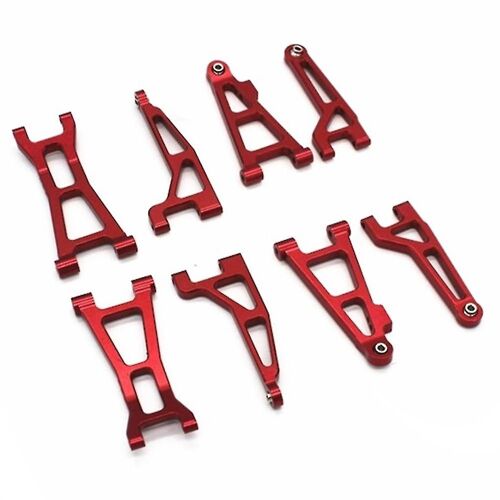 8pcs Metal Front And Rear Suspension Arm Set For H16 16207 16208 16209 16210 1/16 Rc Car Upgrades P