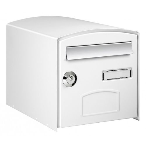 Boîte aux lettres normalisée 2 portes extérieur DECAYEUX acier blanc satiné