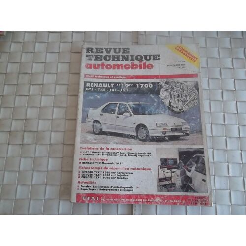 Revue Technique Renault 19 Et Renault 19 Chamade - Gtx - Txe - Txi - 16s 