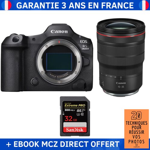Canon EOS R5 Mark II + RF 15-35mm f/2.8 L IS USM + 1 SanDisk 32GB Extreme PRO UHS-II SDXC 300 MB/s + Ebook '20 Techniques pour Réussir vos Photos' - Appareil Photo Hybride Canon