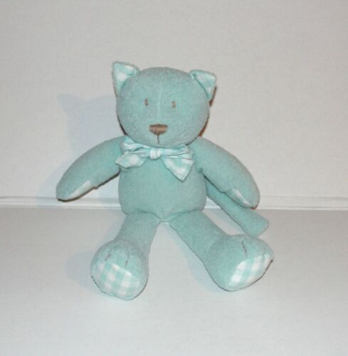 Doudou Chat Bleu Jacadi Echarpe Vichy