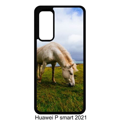Coque huawei p smart 2021 - cheval paysage - noir