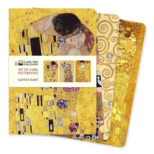 Gustav Klimt Set Of 3 Midi Notebooks