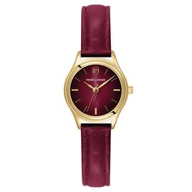 Montre Femme Pya Doré Cadran Bordeaux Bracelet Cuir Bordeaux 12 Mm