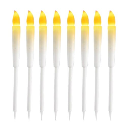 Chandelles LED en plastique blanc, 8 pièces, avec batterie, peut être branché, pour accessoires de fête