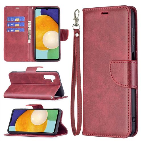Saturcase Coque Pour Samsung Galaxy A13 5g, Luxe Pu Cuir Magnétique Flip Portefeuille Support Porte-Carte Protecteur Housse Étui Avec Dragonne Pour Samsung Galaxy A13 5g (Rouge)