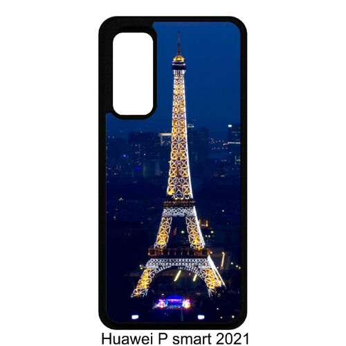 Coque huawei p smart 2021 - tour eiffel paris night - noir