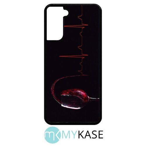 Coque galaxy s21+ 5g - verre de vin électrocardiogramme 2 - noir