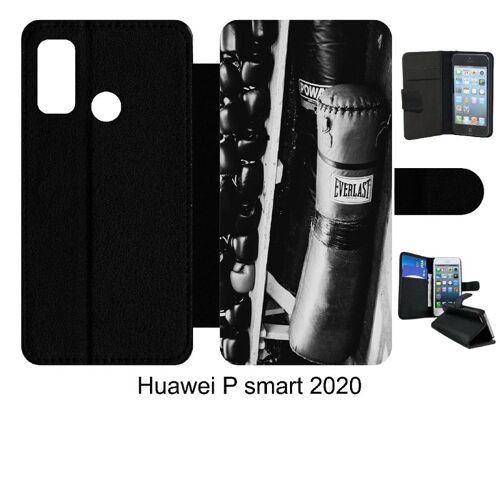 Etui À Rabat Huawei P Smart 2020 - Sac De Boxe Black And White - Simili-Cuir - Noir