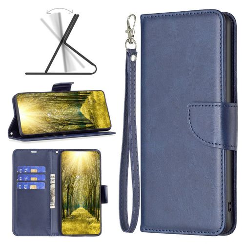 Saturcase Coque Pour Oneplus Nord N200 5g, Luxe Pu Cuir Magnétique Flip Portefeuille Support Porte-Carte Protecteur Housse Étui Avec Dragonne Pour Oneplus Nord N200 5g (Bleu)