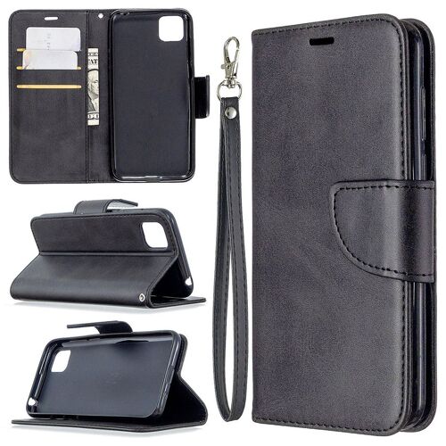 Saturcase Coque Pour Huawei Y5p, Luxe Pu Cuir Magnétique Flip Portefeuille Support Porte-Carte Protecteur Housse Étui Avec Dragonne Pour Huawei Y5p (Noir)