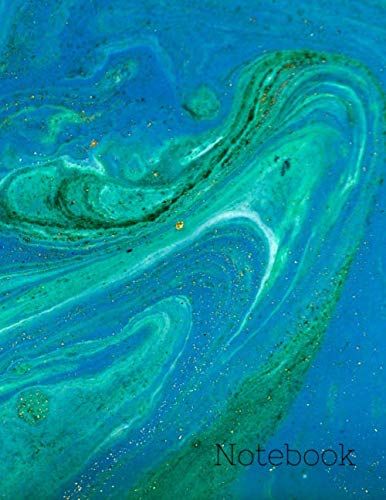 Notebook: Blue Ocean Watercolor Journal 120 College Ruled Lined Pages