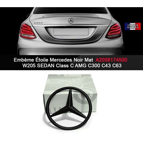 Embème Étoile Mercedes Noir Mat Matte W205 Sedan Classe C Amg C300 C43 C63 82mm
