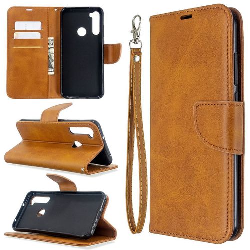 Saturcase Coque Pour Xiaomi Redmi Note 8t, Luxe Pu Cuir Magnétique Flip Portefeuille Support Porte-Carte Protecteur Housse Étui Avec Dragonne Pour Xiaomi Redmi Note 8t (Jaune)