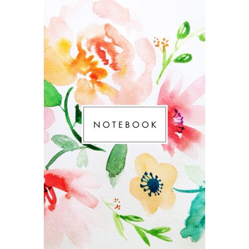 Watercolor Flowers Notebook: Cute Hand Painted Watercolor Floral Illustration Cover With A Dot Grid Notebook Interior