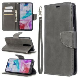 Saturcase Coque Pour Xiaomi Redmi 8, Luxe Pu Cuir Magnétique Flip Portefeuille Support Porte-Carte Protecteur Housse Étui Avec Dragonne Pour Xiaomi Redmi 8 (Gris)