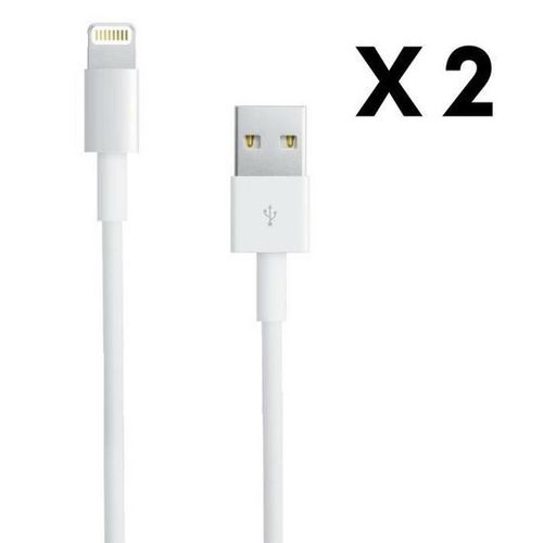 Lot de 2, Câble USB vers Lightning Câble USB-A vers Lightning Câble USB Blanc 1M Câble Lightning Cable USB-A, APC Company®