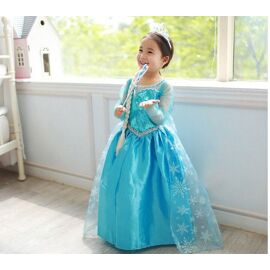 Eleasica Fille Robe de Cosplay Reine des Neiges Déguisement pour Enfant Princesse Elsa Costume